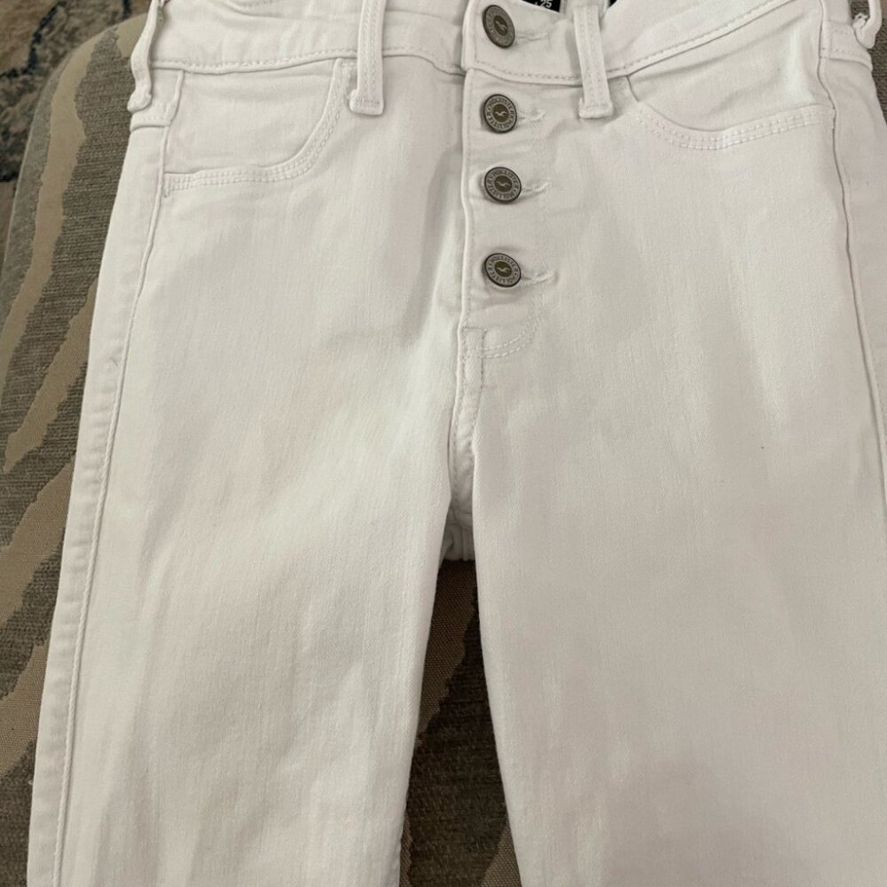 Hollister white jeans high rise jean legging (stretch) super comfortable